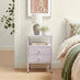 Lykke Lilac Metal Storage Bedside Table