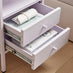 Lykke Lilac Metal Storage Bedside Table