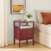 Lykke Plum Purple Metal Storage Bedside Table