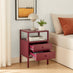 Lykke Plum Purple Metal Storage Bedside Table
