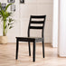 Lynton Large Black Wooden Dining Table with 4 Chairs & Bench