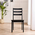 Lynton Small Black Wooden Dining Table with 2 Chairs & Bench