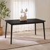 Lynton Large Black Wooden Dining Table with 2 Benches & 2 Chairs