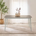 Lynton Large White & Light Grey Wooden Dining Table & 2 Benches