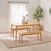 Lynton Large Oak Effect Wooden Dining Table & 2 Benches