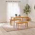 Lynton Small Oak Effect Wooden Dining Table & 2 Benches