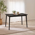 Lynton Small Black Wooden Dining Table with 2 Chairs & Bench