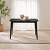 Lynton Small Black Wooden Dining Table with 2 Chairs & Bench