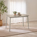 Lynton Small White & Light Grey Wooden Dining Table & 4 Grey Dining Chairs