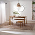 Lynton Large Walnut Effect Wooden Dining Table & 2 Benches