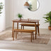 Lynton Small Walnut Effect Wooden Dining Table & 2 Benches