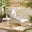 Lyon Cream Metal Garden Chair with Footstool & Side Table