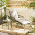 Lyon Green Metal Garden Chair with Footstool & Side Table