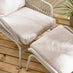 Lyon Cream Metal Garden Chair with Footstool & Side Table