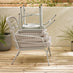 Lyon Cream Metal Garden Chair with Footstool & Side Table