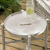 Lyon Cream Metal Garden Chair with Footstool & Side Table