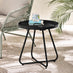Lyon Black Metal Garden Round Side Table