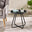Lyon Black Metal Garden Round Side Table