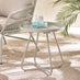 Lyon Cream Metal Garden Round Side Table