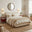 Mabel Cream Fabric Ottoman Double Bed Frame