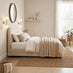 Mabel Cream Fabric Ottoman Double Bed Frame
