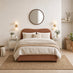 Mabel Orange Fabric Ottoman Double Bed Frame