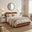 Mabel Orange Fabric Ottoman Double Bed Frame