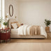 Mabel Cream Fabric Ottoman King Size Bed Frame
