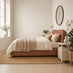 Mabel Orange Fabric Ottoman King Size Bed Frame