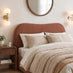 Mabel Orange Fabric Ottoman King Size Bed Frame