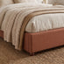 Mabel Orange Fabric Ottoman King Size Bed Frame