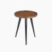 Malaya Round Walnut Wood 3 Leg Side Table