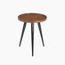 Malaya Round Walnut Wood 3 Leg Side Table