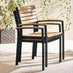 2x Malva Wood & Black Garden Dining Chairs
