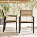 Malva Wood & Black 2 Seat Garden Dining Set