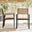 2x Malva Wood & Black Garden Dining Chairs