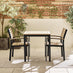 Malva Wood & Black 2 Seat Garden Dining Set