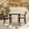 Malva Wood & Black 2 Seat Garden Dining Set