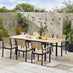 Malva Wood & Black 6-8 Seat Extending Table Garden Dining Set