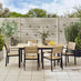 Malva Wood & Black 6-8 Seat Extending Table Garden Dining Set