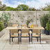Malva Wood & Black 6-8 Seat Extending Table Garden Dining Set