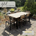 Malva Wood & Black 6-8 Seat Extending Table Garden Dining Set
