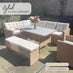 Marbella Beige Rattan 9 Seat Sofa Garden Dining Set