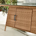 Marbella Beige Rattan 9 Seat Sofa Garden Dining Set with Firepit Table