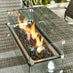 Marbella 6 Seat Grey Rattan Firepit Table Garden Dining Set