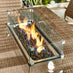 Marbella 6 Seat Beige Rattan Firepit Table Garden Dining Set