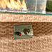 Marbella 6 Seat Beige Rattan Firepit Table Garden Dining Set