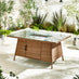 Marbella Beige Rattan 6 Seat Garden Dining Table with Firepit