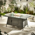 Marbella Grey Rattan 9 Seat Sofa Garden Dining Set with Firepit Table