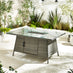 Marbella Grey Rattan 9 Seat Sofa Garden Dining Set with Firepit Table